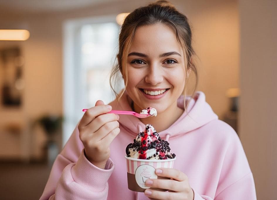 Girl eating ice cream