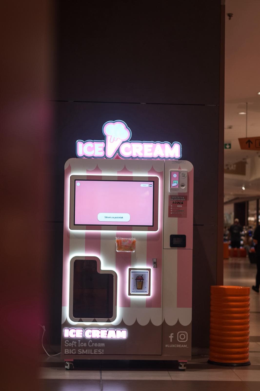 Ice cream machine inside